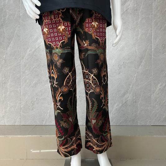 Batik Relaxed Pants in Premium Cotton with Drawstring and Right and Left Pocket
