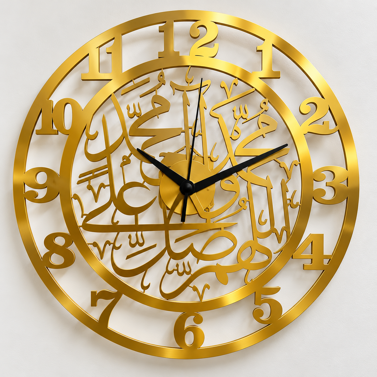 Islamic Acrylic Wall Clock – Selawat Nabi Arabic Calligraphy 40cmx40cm (Needle Assembly Required, Battery Not Included)