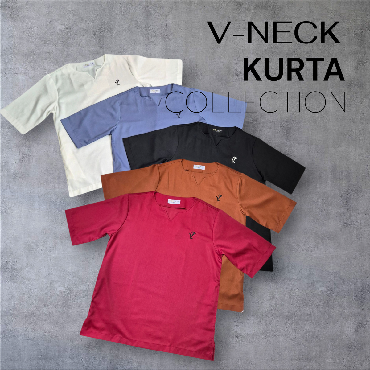 V-Neck Kurta Casual Collection in Premium Cotton - Bag 1