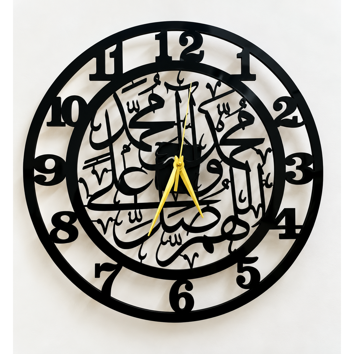 Islamic Acrylic Wall Clock – Selawat Nabi Arabic Calligraphy 40cmx40cm (Needle Assembly Required, Battery Not Included)