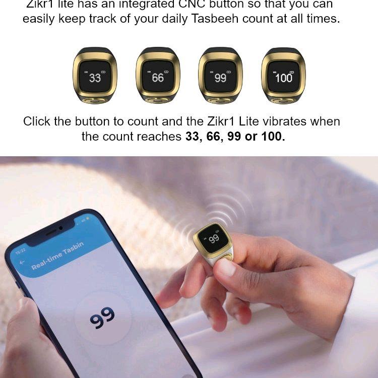 iQIBLA Zikr1 Lite Tasbih Smart Ring in 8 Colours and 3 Sizes
