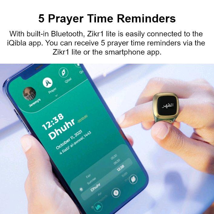 iQIBLA Zikr1 Lite Tasbih Smart Ring in 8 Colours and 3 Sizes