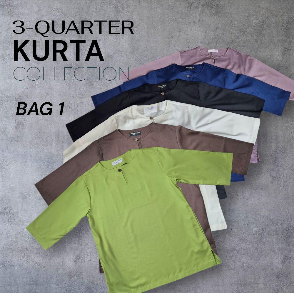 3 Quarter Sleeved Kurta Collection in Premium Cotton - Bag 1
