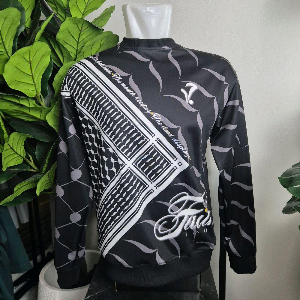 The "Keffiyeh" Sweatshirt Collection - Long Sleeved in Black and White