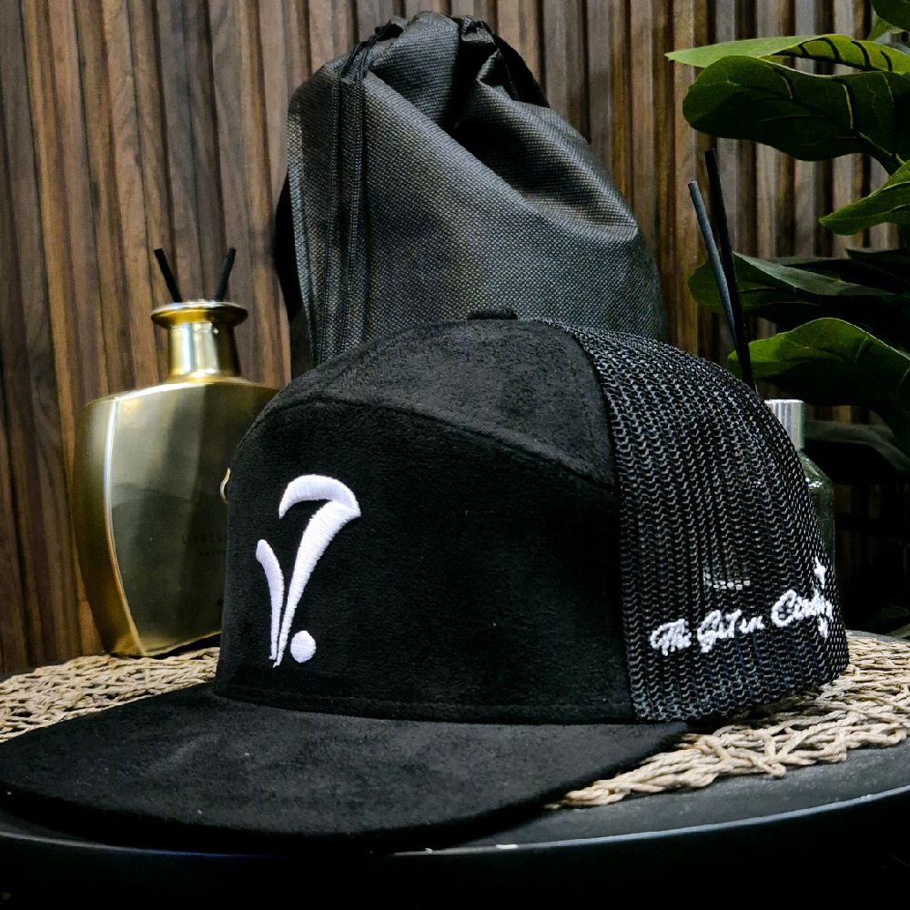 The Black Suede Trucker Cap Collection (7 Panel Snapback Cap)