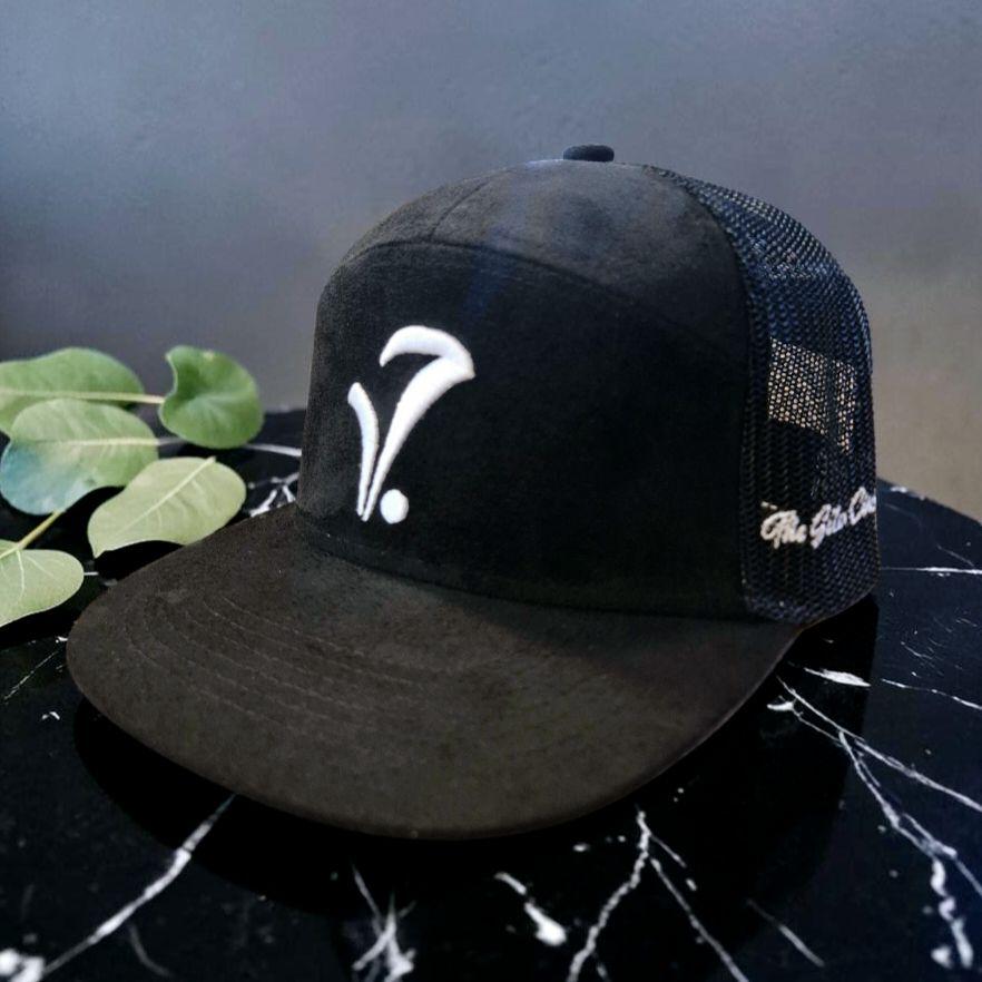 The Black Suede Trucker Cap Collection (7 Panel Snapback Cap)