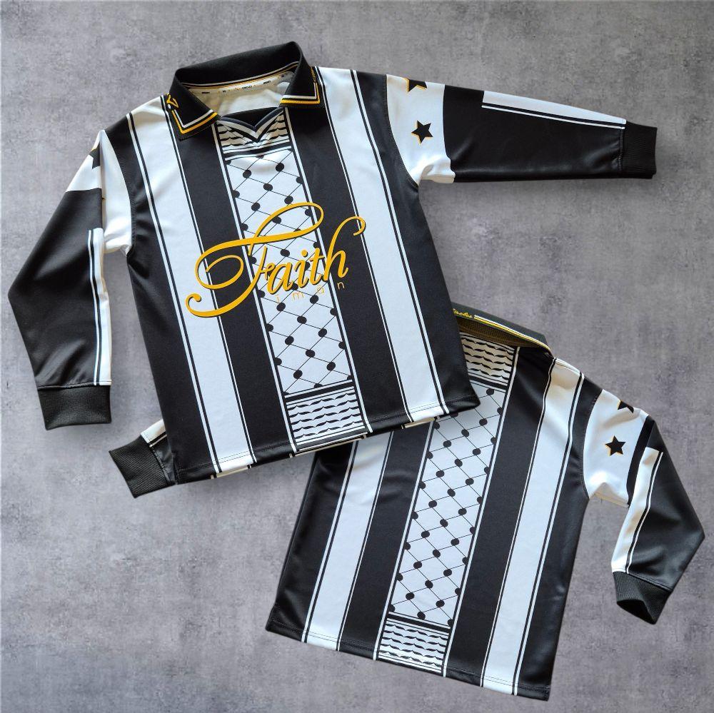 The Faith Retro Jersey Collection - Long Sleeved with Collarred V-neck