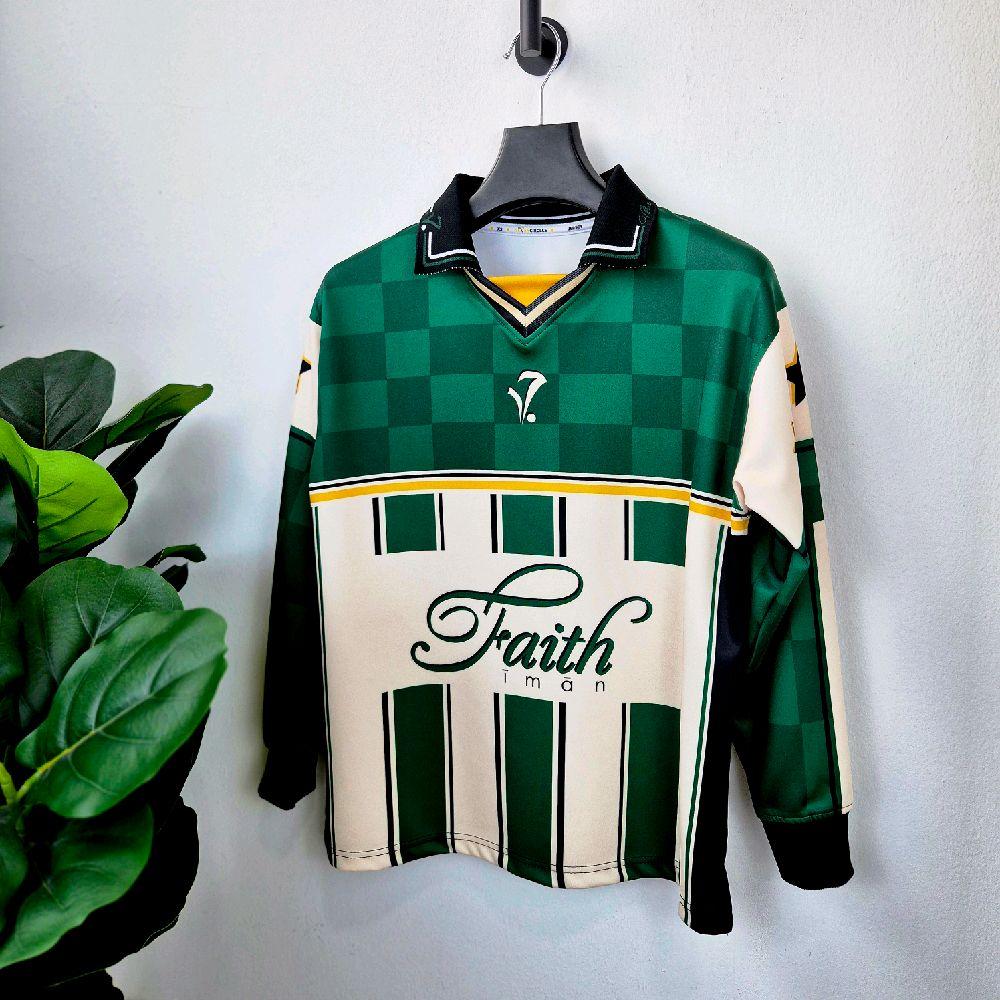 The Faith Retro Jersey Collection - Long Sleeved with Collarred V-neck