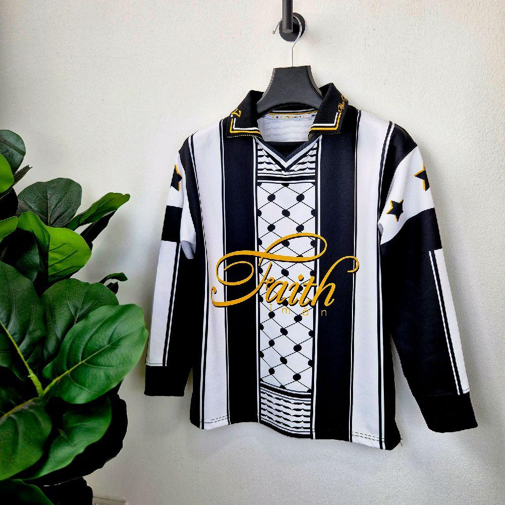 The Faith Retro Jersey Collection - Long Sleeved with Collarred V-neck