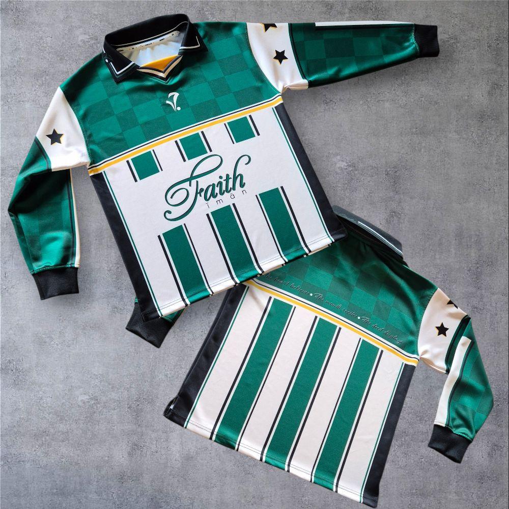 The Faith Retro Jersey Collection - Long Sleeved with Collarred V-neck
