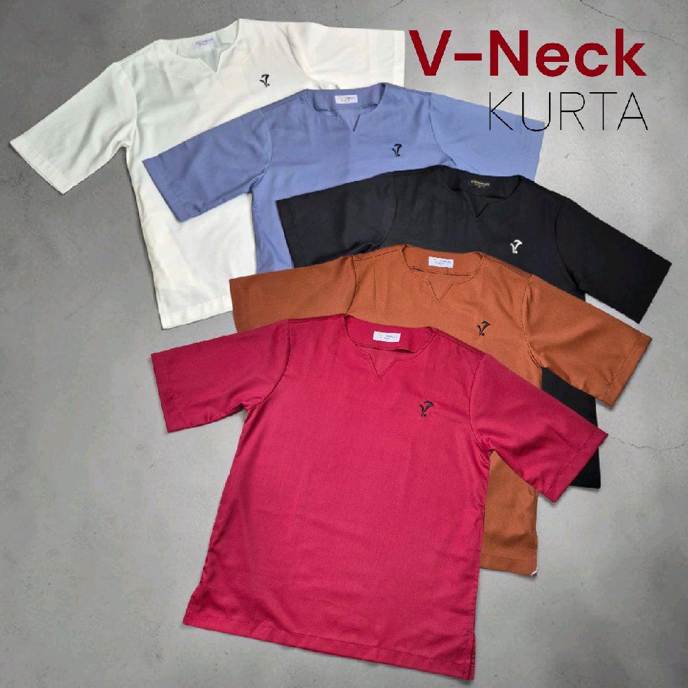 V-Neck Kurta Casual Collection in Premium Cotton - Bag 1