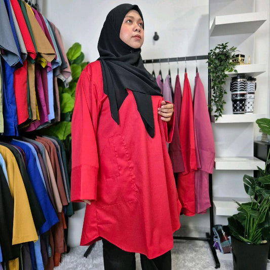RaiSa Tunic in Premium Cotton with Right Outer Pocket and Left Inner Pocket in Radiant Colours