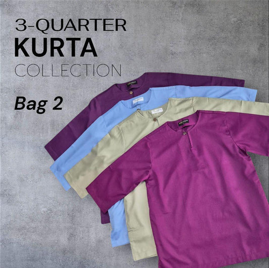 3 Quarter Sleeved Kurta Collection in Premium Cotton - Bag 2